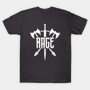 Barbarian Rage Weapons White Vintage T-Shirt